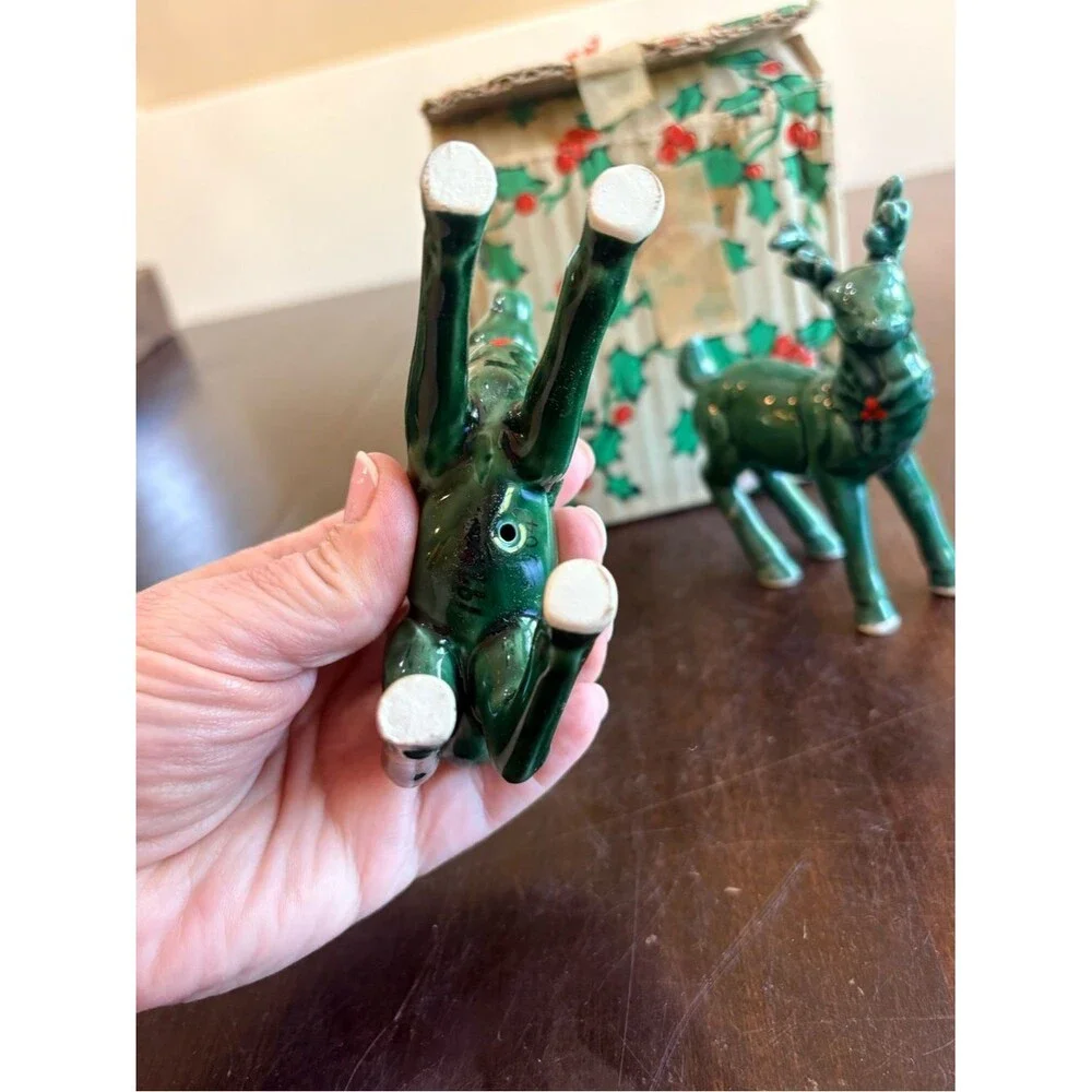 Lefton set of 2 Ceramic Reindeer in original box